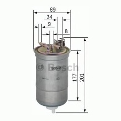 Изображение товара Фильтр топливный BOSCH для VW AUDI A4 (00-08) SKODA (1.9/2.0 TDI) FIAT Punto (94-99) (1.7 TD), 0450906374 (замена 0450905288)