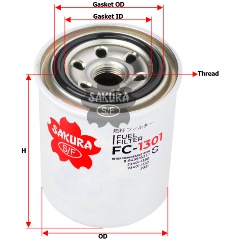 Изображение товара Топливный фильтр SAKURA FC1301 FC-1301 для ISUZU Forward и Bus надежная очистка топлива