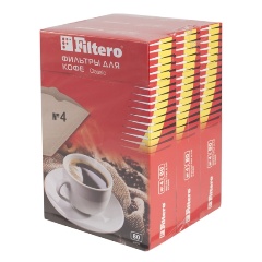 Изображение товара Фильтры для кофе Filtero №4 240 шт натуральные неотбеленные коричневые