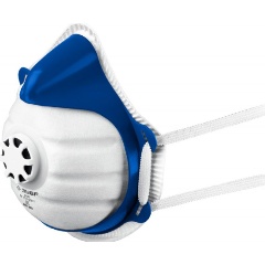 Изображение товара Фильтрующая полумаска коническая, класс защиты FFP1, с клапаном выдоха, пластиковый каркас, с 10-ю сменными фильтрами, (11173) ЗУБР