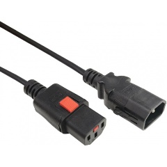 Изображение товара Кабель питания с фиксацией Filum FL-PC-C13F/C14F-C1-3.0-BK 3x1.0 С13 - C14 220/250В 10А черный 3м