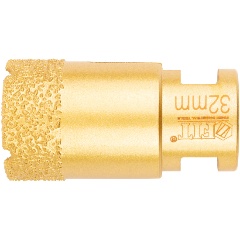 Изображение товара Коронка кольцевая FIT для УШМ, М14, по керамограниту, камню и кафелю алмазная, вакуумное спекание 32х60 мм