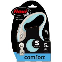 Изображение товара Поводок-рулетка Flexi New Coмfort tape S, 5 м, 15 кг, голубой
