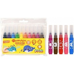 Изображение товара Фломастеры Каляка-Маляка для малышей 10 цветов утолщенные круглый корпус безопасное рисование