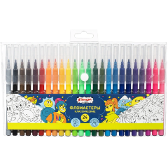 Изображение товара Фломастеры Комус Класс Максики 24 цвета, КЛАССИЧЕСКИЕ, ПВХ-упаковка (1943223КТ)