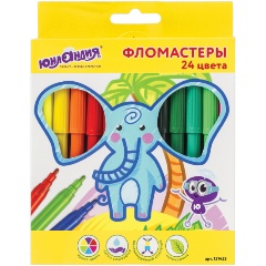 Изображение товара Фломастеры ЮНЛАНДИЯ 24 цвета, "ЭКЗОТИКА", вентилируемый колпачок, картон, 151423