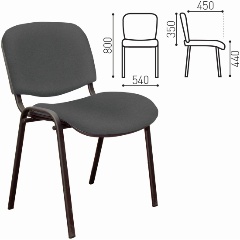 Изображение товара Стул для персонала и посетителей FOCUSNIC "ИЗО", черный каркас, кожзаменитель серый, Z-71