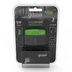 Изображение товара Фонарь налобный Gauss модель GFL406 5W 180lm Li-ion 500mAh LED 1/12/72