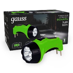 Изображение товара Фонарь ручной Gauss модель GFL105 7LED 60lm lead acid 700mAh LED 1/12/72