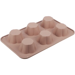 Изображение товара Форма для выпечки маффинов SATOSHI Алион 6 ячеек 29x17,4х3,6см, силикон (856-111)