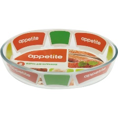 Изображение товара Форма стеклянная овальная Appetite 35x24x6см, 3,2л PL10