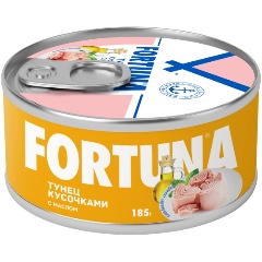 Изображение товара Тунец Fortuna кусочками в масле 185 г