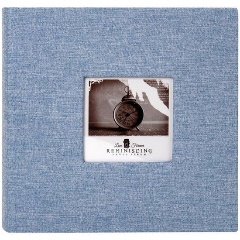 Изображение товара Фотоальбом BRAUBERG "Джинс" на 200 фото 10х15 см, ткань, бумажные страницы, переплет, бокс