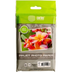 Изображение товара Фотобумага Cactus CS-GA623050ED 10x15/230г/м2/50л./белый глянцевое для струйной печати