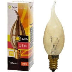 Изображение товара Лампа накаливания декоративная FOTON DECOR С35 FLAME GL 60W E14 (230V)