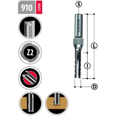Изображение товара Фреза твердосплавная пазовая WOODWORK,910.1040.12,D=10,0 I=40 L=93,5 S=12