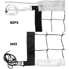 Изображение товара Сетка волейбольная FS№8 чёрная с кевларовым тросом, 9.5х1м