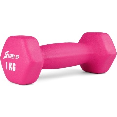 Изображение товара Гантель неопреновая Start Up HD1201 1 кг розовая для фитнеса и тренировок