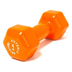 Изображение товара Гантель в виниловой оболочке FitTools 4 кг оранжевый для фитнеса