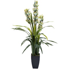 Изображение товара GARDA DECOR 29BJ-911-33 Орхидея CYMBIDIUM искусств. лаймовая в горшке h110 см