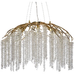 Изображение товара Люстра GARDA DECOR d.100*45 см металлическая с стеклянными подвесами золотая