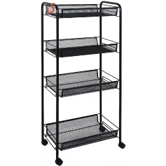 Изображение товара Этажерка напольная GARDEN STORY Ладья 24К 4 полки 250х440х1000, черный