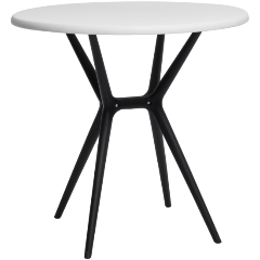 Изображение товара Стол пластиковый GARDEN STORY ТЕОРИ арт.PP9901WRбч круглый (белый с черными ножками)