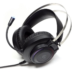 Изображение товара Гарнитура Gembird MHS-GX2 черная игровая накладная с RGB подсветкой и регулятором