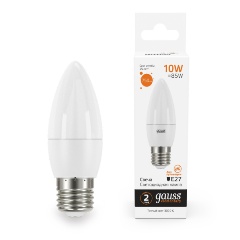 Изображение товара Свеча светодиодная лампа 10W Gauss Elementary теплый свет E27 750lm 10 шт
