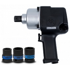 Изображение товара Гайковерт KING TONY P33621-075B пневматический, ударный, 3/4", 1085 Нм, в комплекте 3 торцевые головки