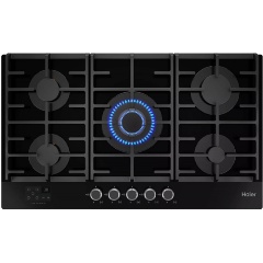 Изображение товара Газовая варочная панель Haier HHX-G95CWSB 86 см 5 конфорок сенсорный таймер стильная безопасность