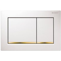 Изображение товара Клавиша Geberit Sigma 30 115.883.KK.1, двойной смыв, бел/бел/золото