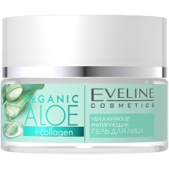 Изображение товара Гель для лица EVELINE Organic Aloe+Collagen увлажн-матирующий, для норм и комб кожи, 50 мл