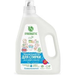 Изображение товара Гель для стирки SYNERGETIC PURE универсальный, без отдушек, концентрат 0+, 1.5 л