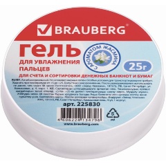 Изображение товара Гель для увлажнения пальцев BRAUBERG, 25 г, c ароматом жасмина, голубой, Россия, 225830