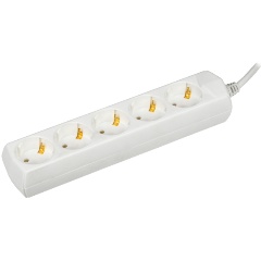 Изображение товара Удлинитель GENERICA 5х1.5м с заземл. 10А 250В У05 GENERICA 2P+PE 3х1кв.мм, WYP10-10-05-D15-Z-G