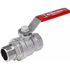 Изображение товара Кран шаровой Giacomini полнопроходной, резьба внутренняя/наружная 1/2", хромированный, ручка - рычаг красный