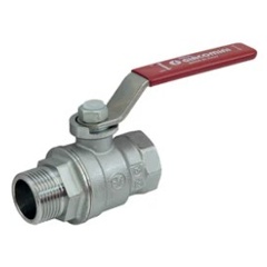 Изображение товара Кран шаровой Giacomini полнопроходной, В-Н 2", хромированный, ручка - рычаг красный