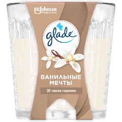 Изображение товара Ароматическая свеча GLADE Ванильные мечты 130 г с теплым ароматом ванили и орхидеи