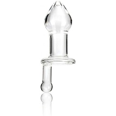 Изображение товара Анальный плаг GLAS Прозрачный стеклянный с ручкой - 12 см.