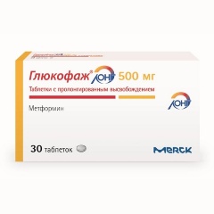 Изображение товара Лекарственное средство Глюкофаж лонг таблетки с пролонгированным действием 500 мг 30 шт.