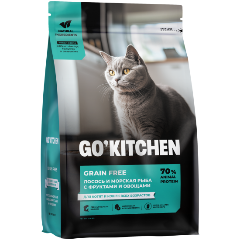 Изображение товара Сухой беззерновой корм для кошек и котят с лососем и морской рыбой 1,36 кг