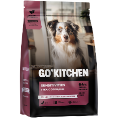 Изображение товара Корм сухой GO'KITCHEN полнорационный беззерновой для щенков и собак всех возрастов с уткой для чувствительного пищеварения, 1,59 кг