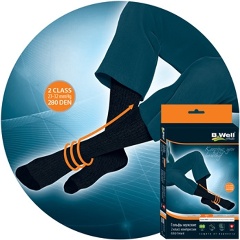 Изображение товара Гольфы компрессионные мужские B.Well rehab JW-127, класс компрессии 2, размер 3/M, Nero