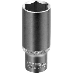 Изображение товара Головка торцевая удлиненная, 24 мм, 6-гранная, CrV, под квадрат 1/2", STELS, 13883