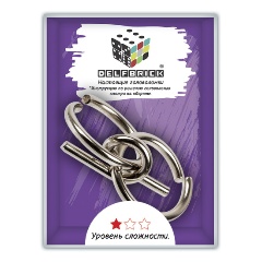 Изображение товара Металлическая головоломка DELFBRICK DLM-02 Двойная петля для детей и взрослых