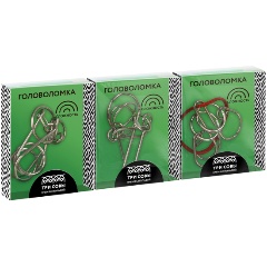 Изображение товара Головоломка металлическая средняя ТРИ СОВЫ, ассорти, 3 уровень сложности PMm_16936