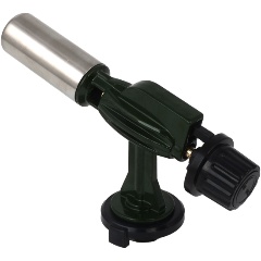 Изображение товара Горелка газовая ЕРМАК с пьезорозжигом, цанговый захват, шир. сопло, алюминиевый корпус, 14х4х7,5см