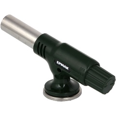 Изображение товара Горелка газовая ЕРМАК с пьезорозжигом, цанговый захват, широкое cопло, 16х4,5х6,4см