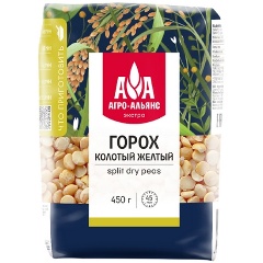 Изображение товара Горох колотый желтый Агро-Альянс 450 г - быстрое приготовление и натуральный вкус